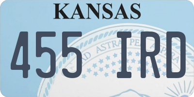 KS license plate 455IRD