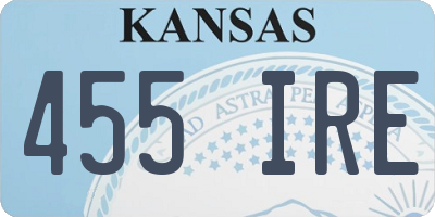 KS license plate 455IRE
