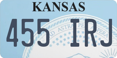 KS license plate 455IRJ