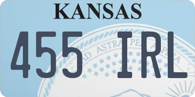 KS license plate 455IRL