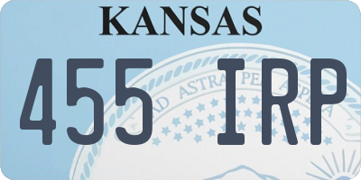 KS license plate 455IRP