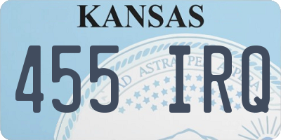 KS license plate 455IRQ