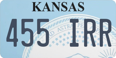 KS license plate 455IRR