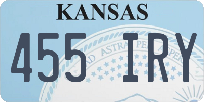 KS license plate 455IRY