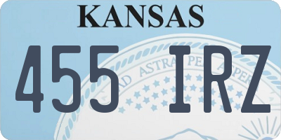 KS license plate 455IRZ