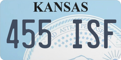 KS license plate 455ISF