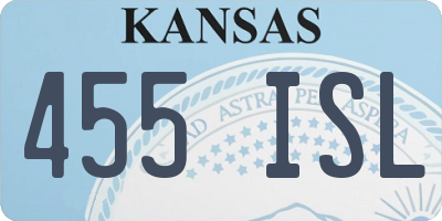 KS license plate 455ISL