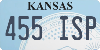 KS license plate 455ISP