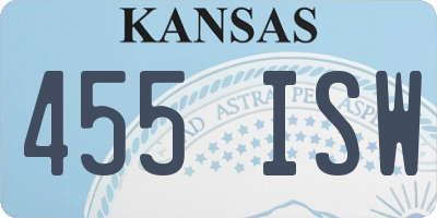 KS license plate 455ISW