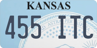 KS license plate 455ITC
