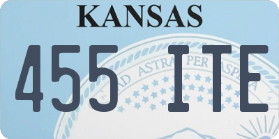KS license plate 455ITE