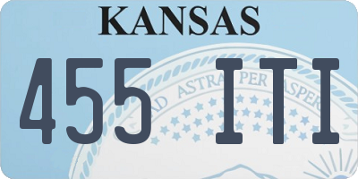 KS license plate 455ITI