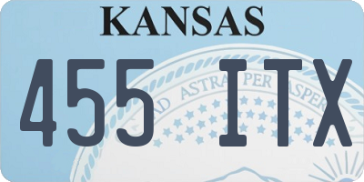 KS license plate 455ITX