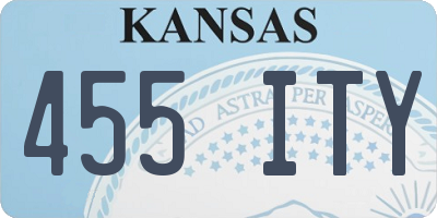 KS license plate 455ITY