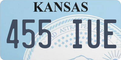 KS license plate 455IUE