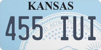 KS license plate 455IUI