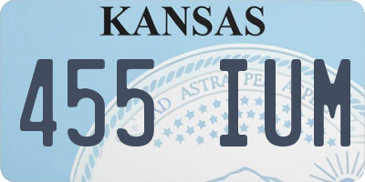 KS license plate 455IUM