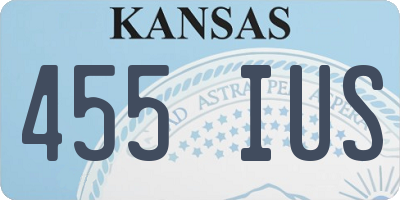 KS license plate 455IUS