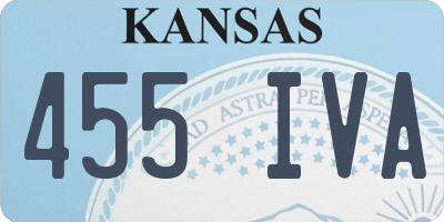 KS license plate 455IVA