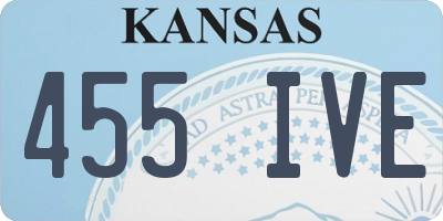 KS license plate 455IVE