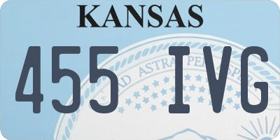 KS license plate 455IVG