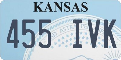 KS license plate 455IVK