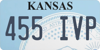 KS license plate 455IVP
