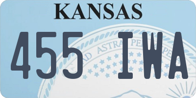 KS license plate 455IWA