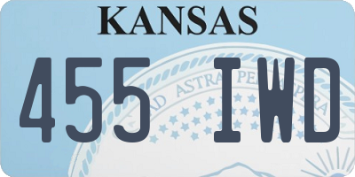 KS license plate 455IWD