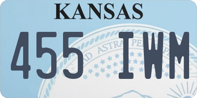 KS license plate 455IWM