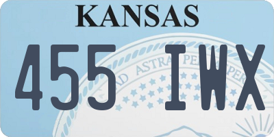 KS license plate 455IWX
