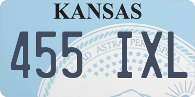KS license plate 455IXL