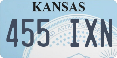KS license plate 455IXN