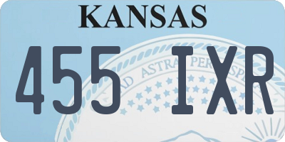 KS license plate 455IXR
