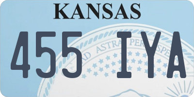 KS license plate 455IYA