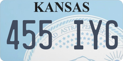 KS license plate 455IYG
