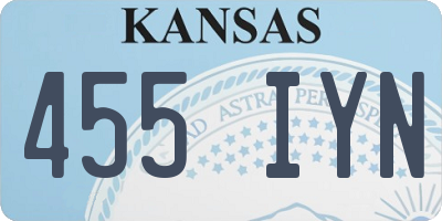 KS license plate 455IYN