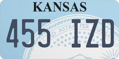 KS license plate 455IZD