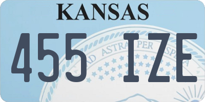 KS license plate 455IZE