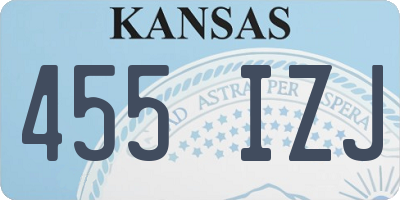 KS license plate 455IZJ