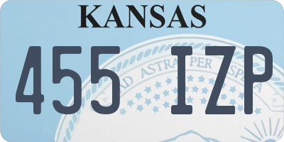KS license plate 455IZP