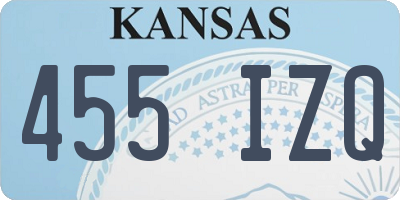 KS license plate 455IZQ