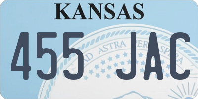 KS license plate 455JAC