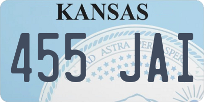 KS license plate 455JAI