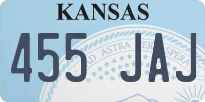 KS license plate 455JAJ