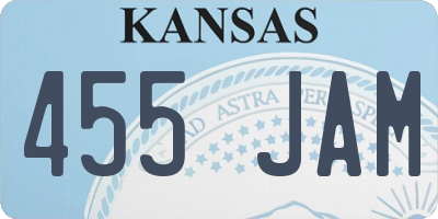 KS license plate 455JAM