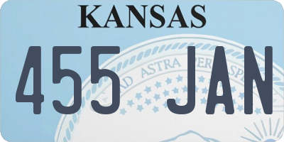 KS license plate 455JAN