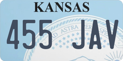 KS license plate 455JAV