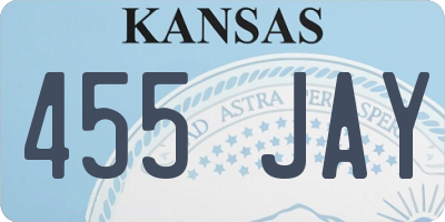 KS license plate 455JAY