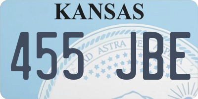 KS license plate 455JBE